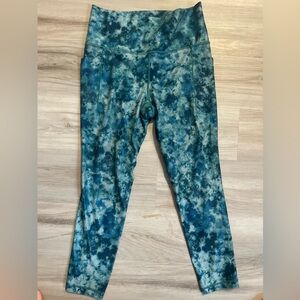 Athleta Blue Tie-Dye Leggings Full-Length Stretch HARDLY WORN